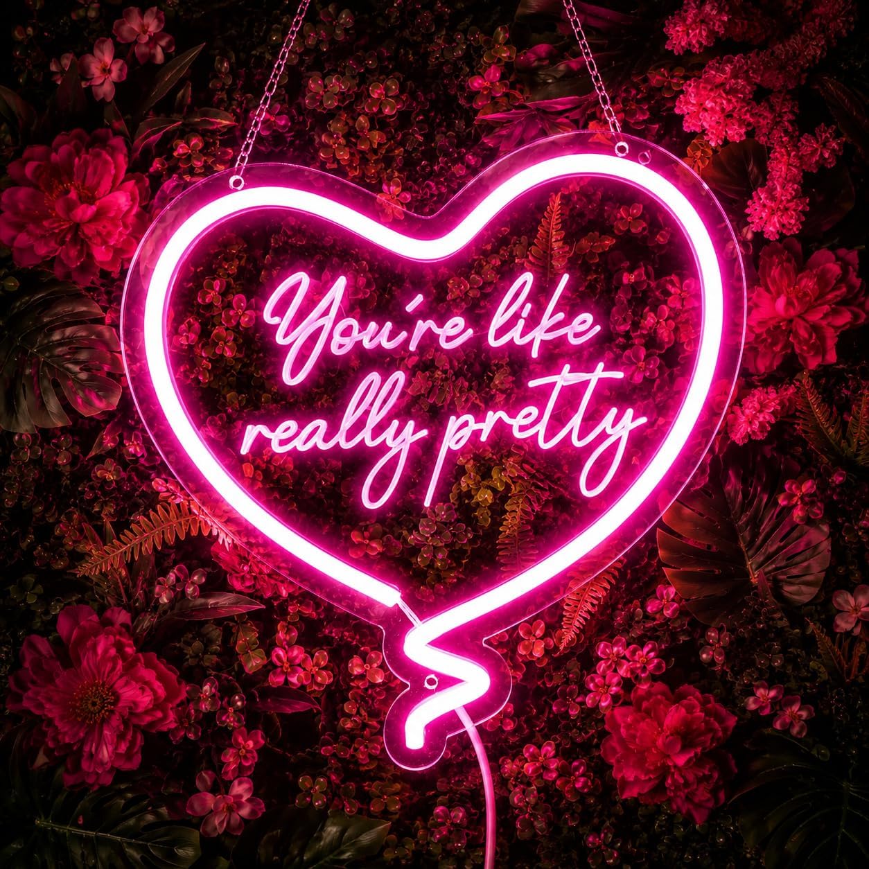 Neon Sign Party - Rosa Herz Neon-Schild Du Bist Wirklich