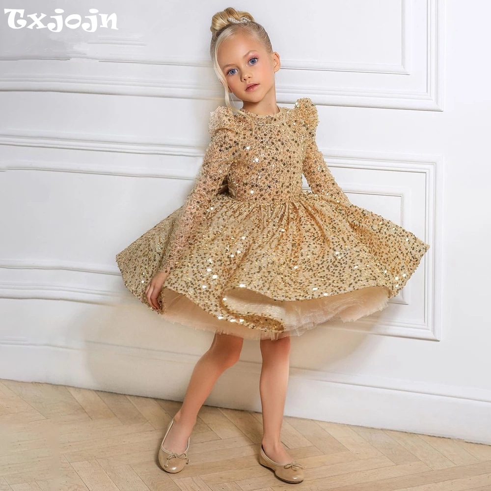 Glitter Tablecloth - Goldene Pailletten Tüll Prinzessin Kleid Für