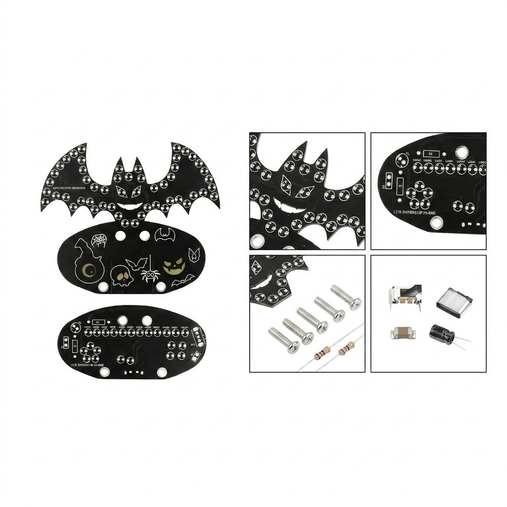 Neon Sign Party - PCB-Fledermaus-Form, DIY-Lötset mit 5 Leuchtmodi für