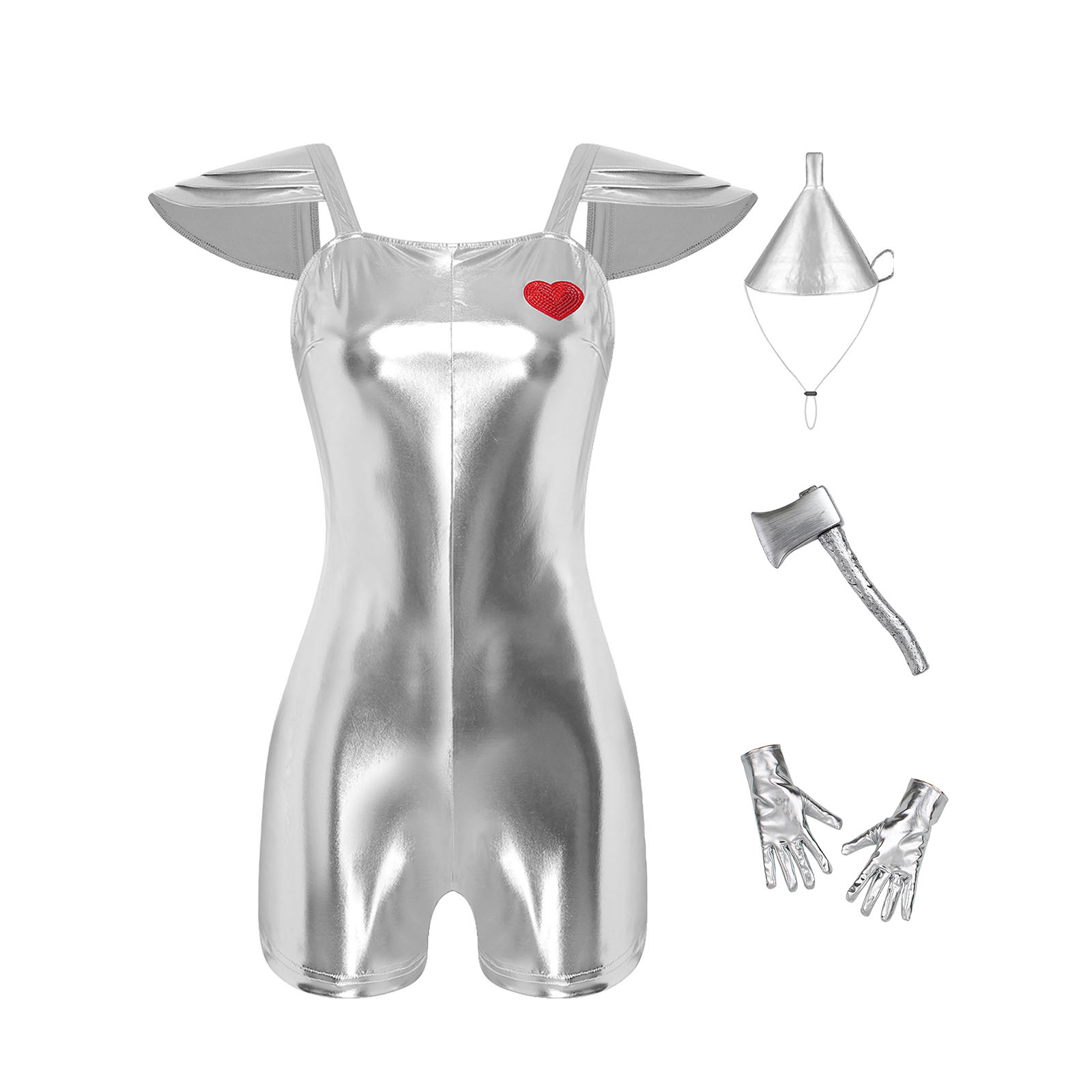 Glänzender Metallic-Jumpsuit f – Party Hat Cone Bewertung und Preis