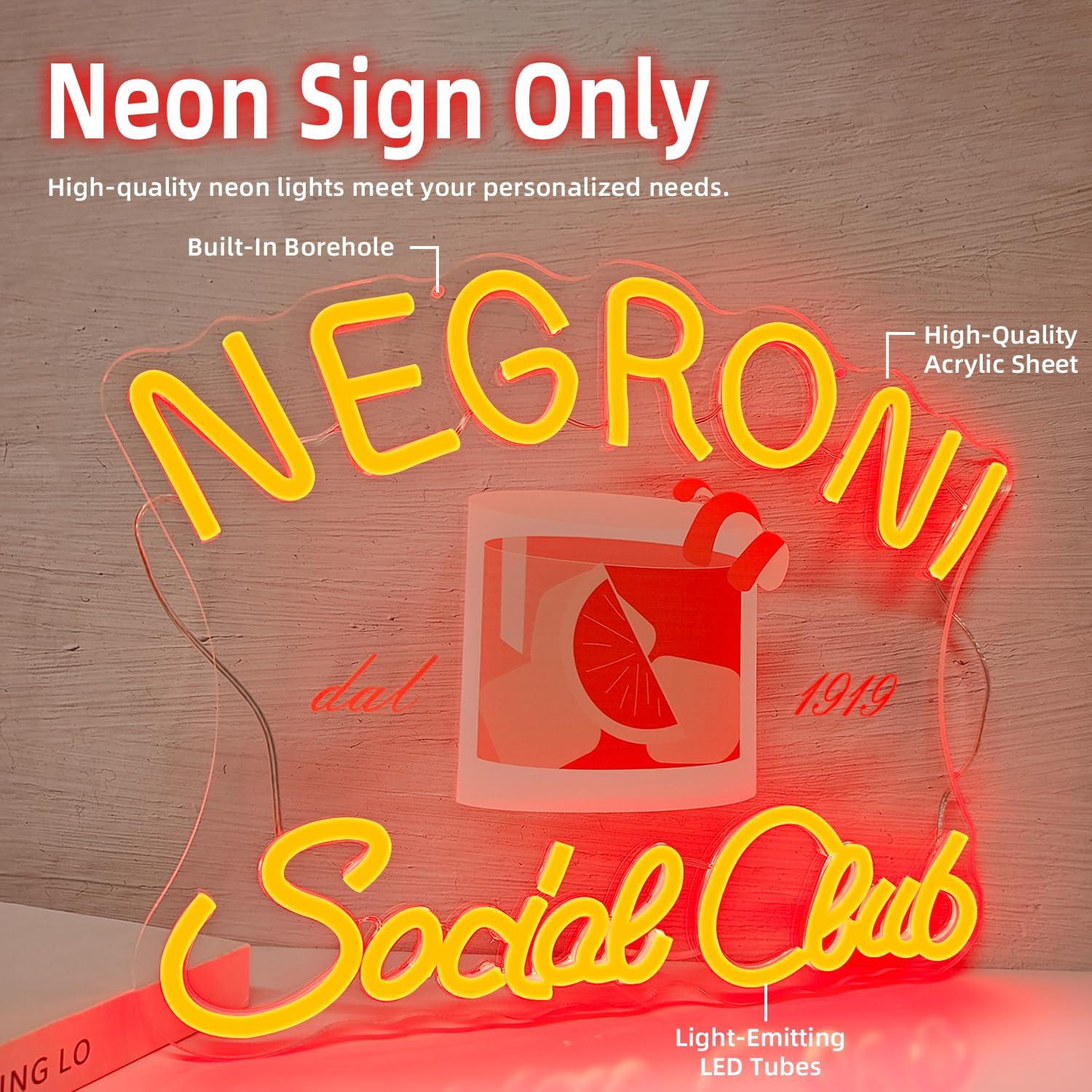 Negroni Social Club Neon-Schil – Neon Sign Party Bewertung und Preis